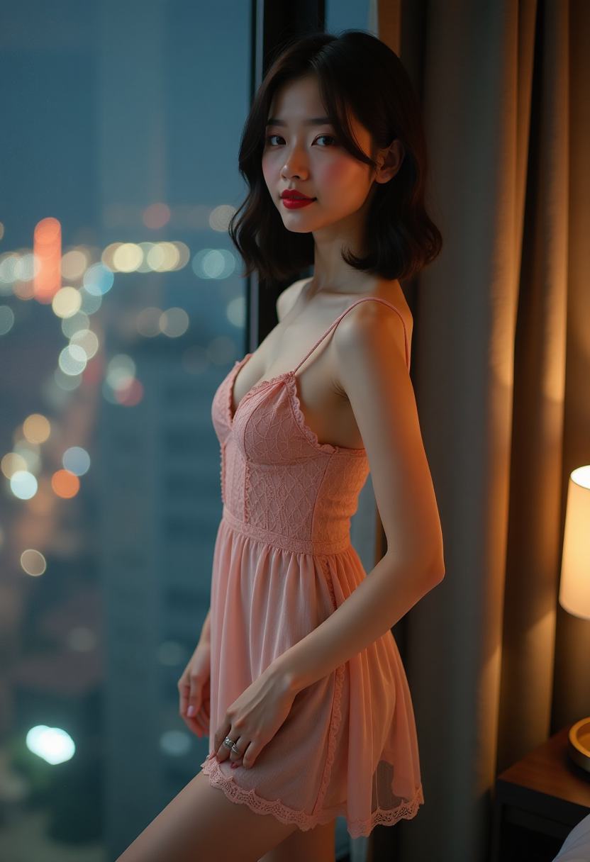 落日余晖的侧影